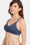 Rosaline Everyday Double Layered Non Wired 3/4th Coverage T-Shirt Bra - Blue Depth — thumbnail 3